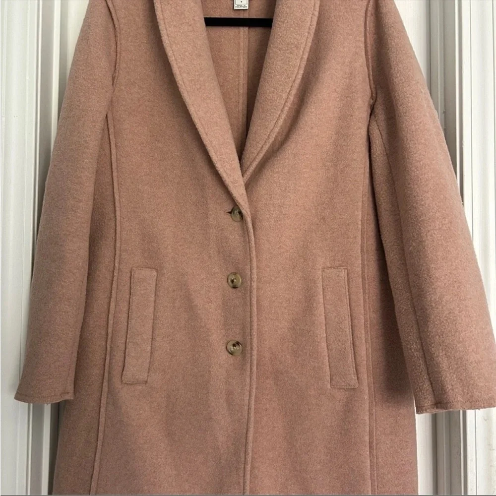 J Crew 8 Pink Boiled Wool Olga Coat - Picture 3 of 8